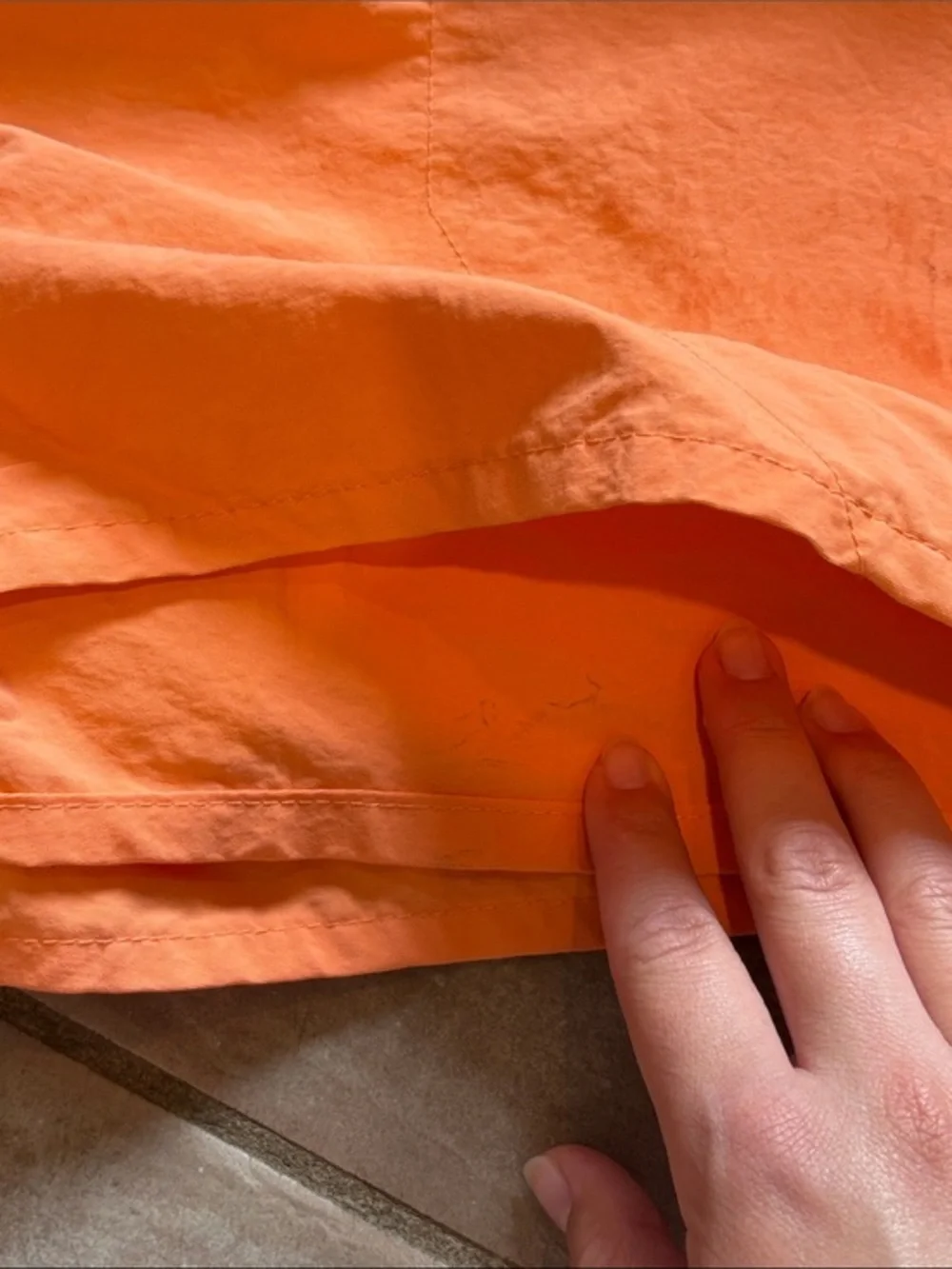Patagonia Orange Elastic Swim Shorts with Patch Logo